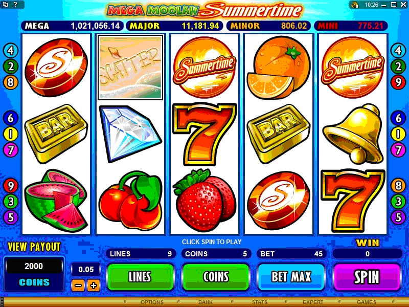 Play Mega Moolah Summertime and learn where you can play for real money online!