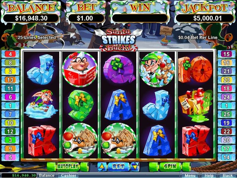 Play Santa Strikes Back and learn where you can play for real money online!