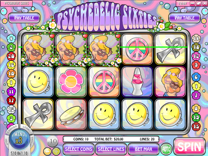 Play Psychedelic Sixties and learn where you can play for real money online!