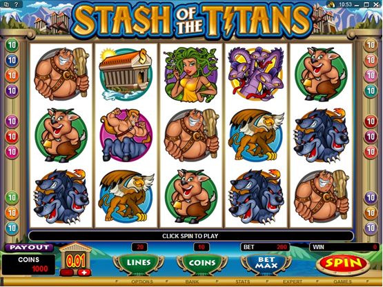 Play Stash of the Titans and learn where you can play for real money online!