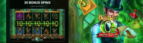 30 Bonus Spins on Book of Oz at Gaming Club Casino