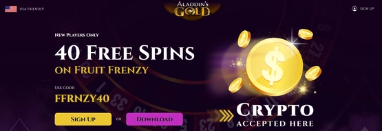 40 No Deposit Free Spins Aladdins Gold Casino