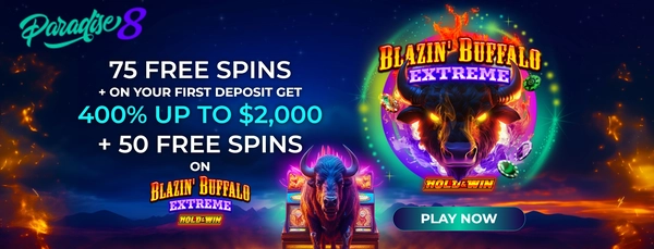 75 Free Spins No Deposit + More at Paradise8 Casino