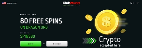 Club World Casino No Deposit 80 Free Spins